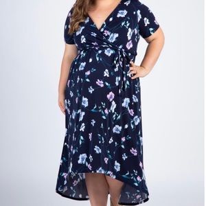 PinkBlush Hi-Low Plus Maternity Wrap Dress